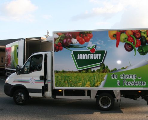 marquage flotte de camions groupe le saint