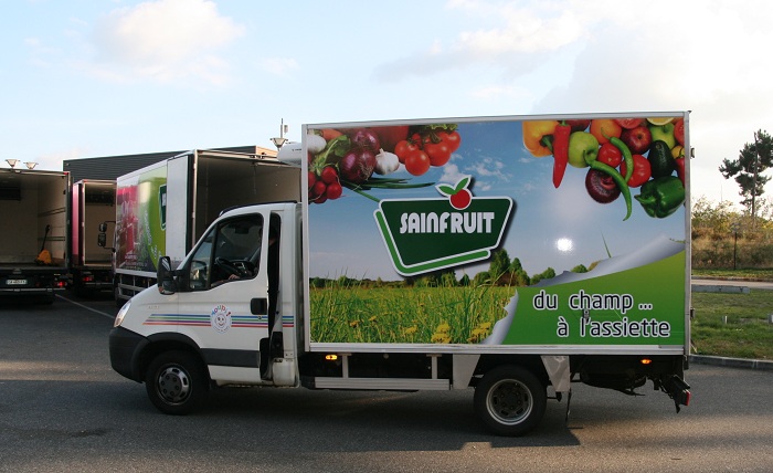 marquage flotte de camions groupe le saint